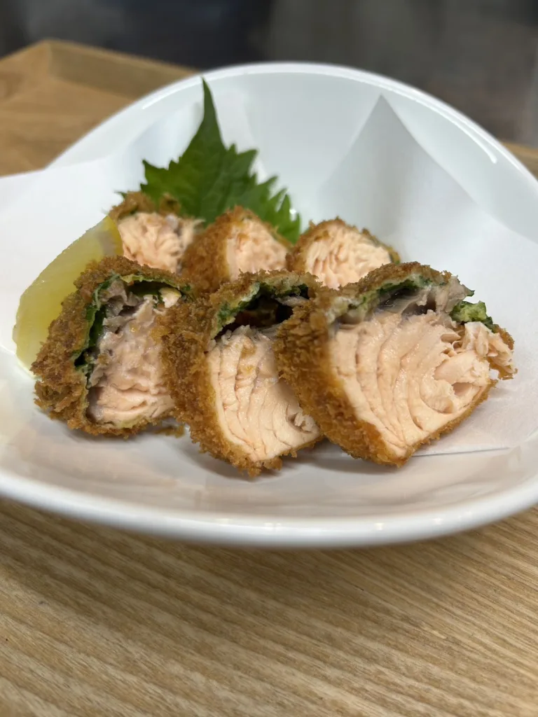 サーモンと大葉フライ